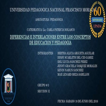 Conceptos y diferecias de educacion y pedagogia