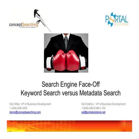 Concept Searching Portal Solutions Search Engine Face Off