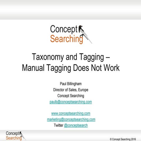 Taxonomy and tagging – manual tagging does not work!