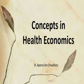 Concepts in health economics