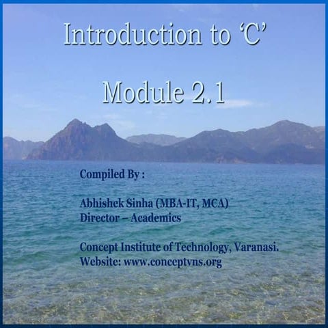 Concepts of C [Module 2] | PPSX