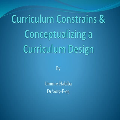 Concepts of curriculum
