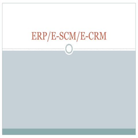 Concepts of erp
