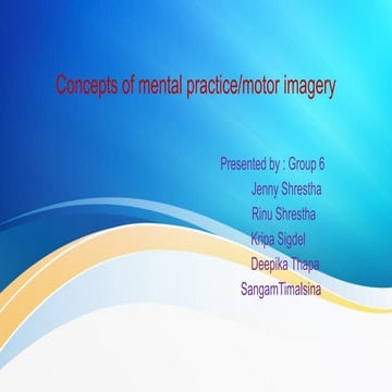 Concepts of mental practice for neuro cases