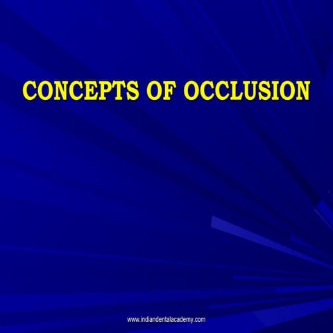 Concepts of occlusion