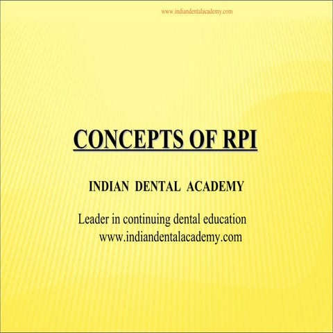 Concepts of rpi/ dentistry dental implants