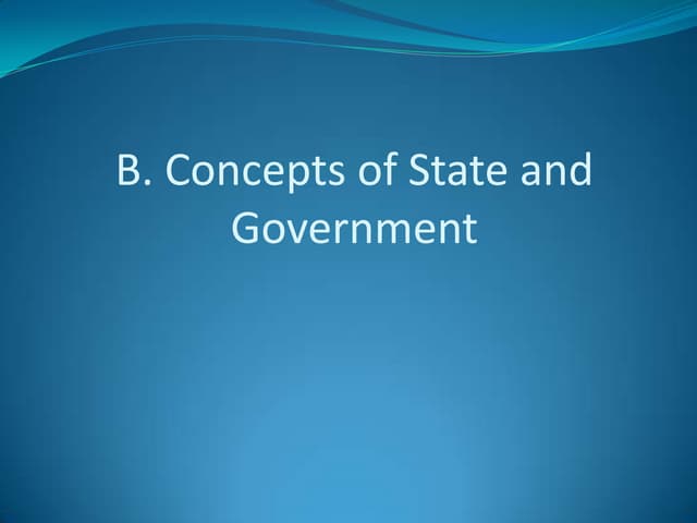 Concepts of state and government