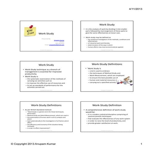 Concepts of work study