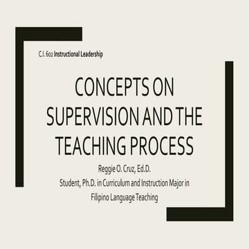 Concepts on supervision and the teaching process