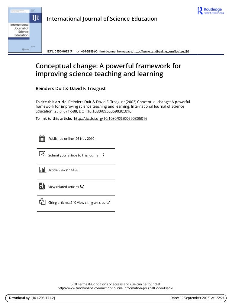 Conceptual Change A Powerful Framework For Improving Science Teaching