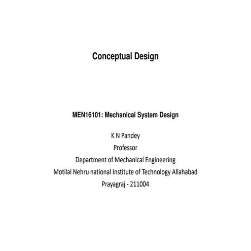 Conceptual Design - Mechanical System Design