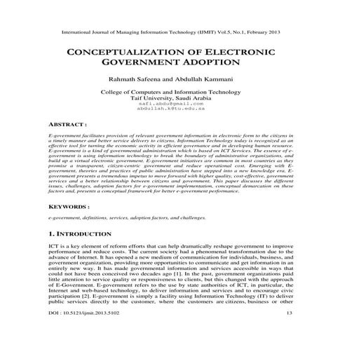 Conceptualization of electronic government adoption