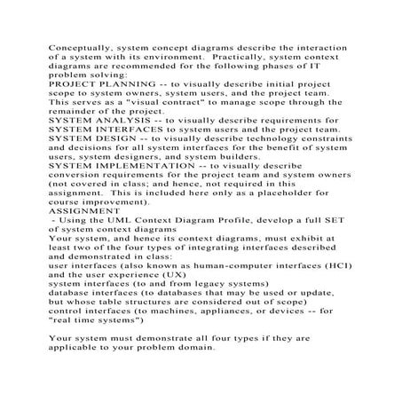 Conceptually, system concept diagrams describe the interaction of a .docx