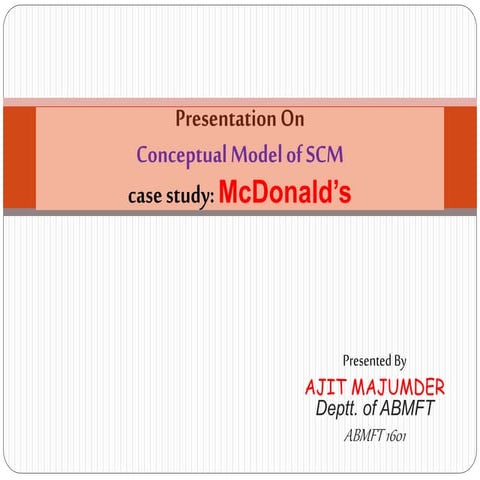 Conceptual model of supply chain management with case study mc donald’s ...