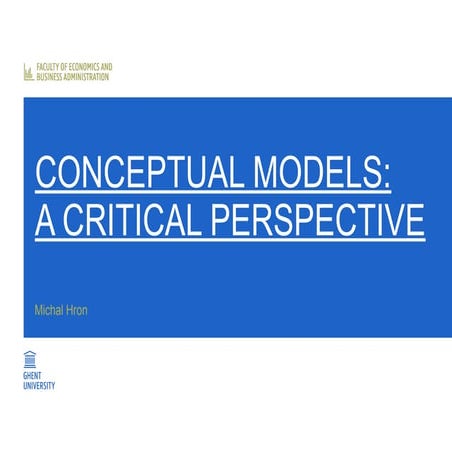 critical perspective on conceptual models in enterprise architecture