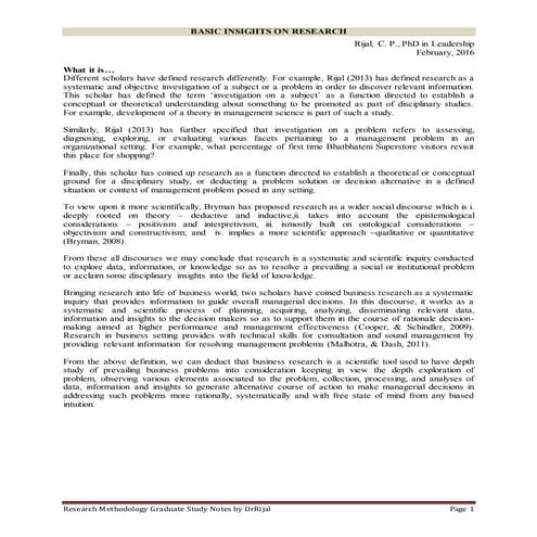 Conceptual perspectives on research methods