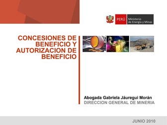 Concesiones de beneficio y autorizacion de beneficios