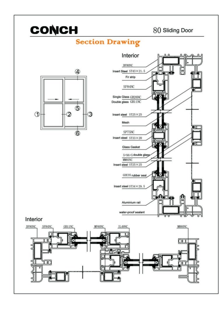 Conch 80 Sliding Door With Integrated Blind