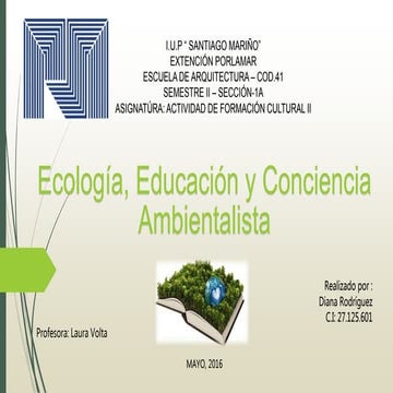 ecologia, educacion y Conciencia ambiental