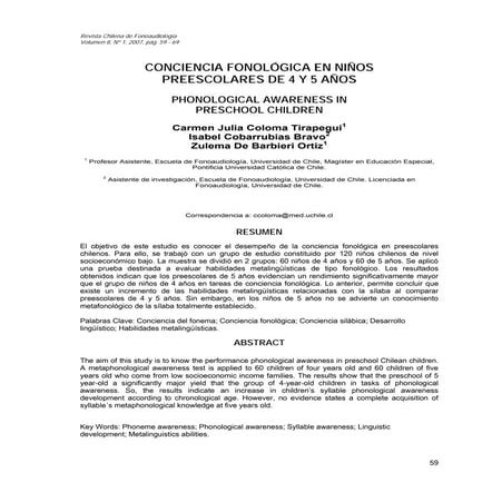 Conciencia fonologica | PDF