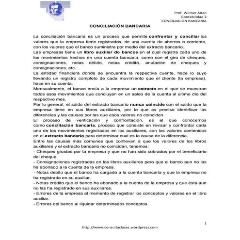 Conciliacion bancaria