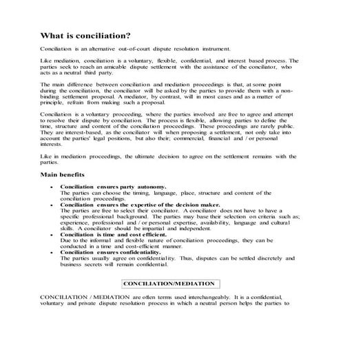 Conciliation