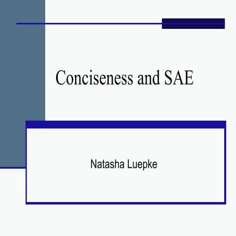 Conciseness and SAE