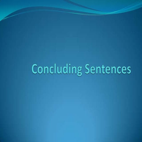 Concluding sentences