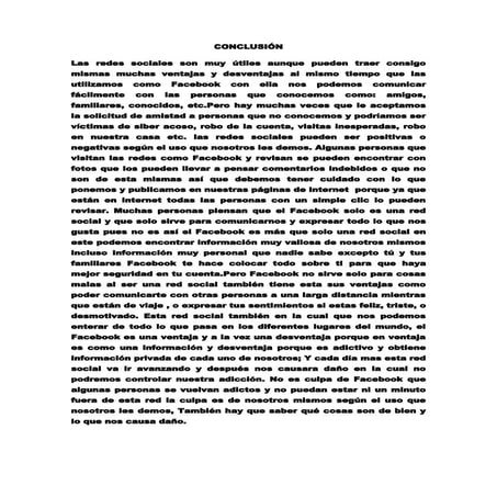 Conclusion de facebook | DOCX