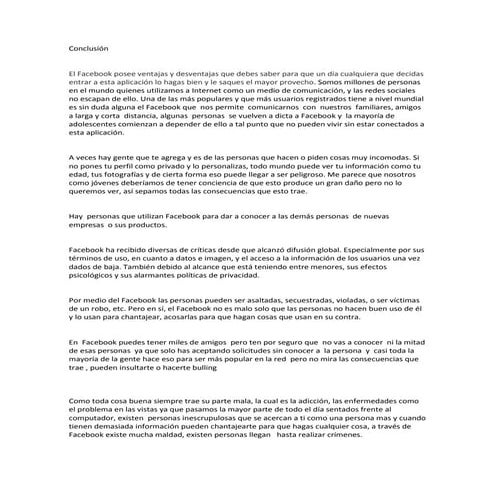 Conclusion de facebook | DOCX