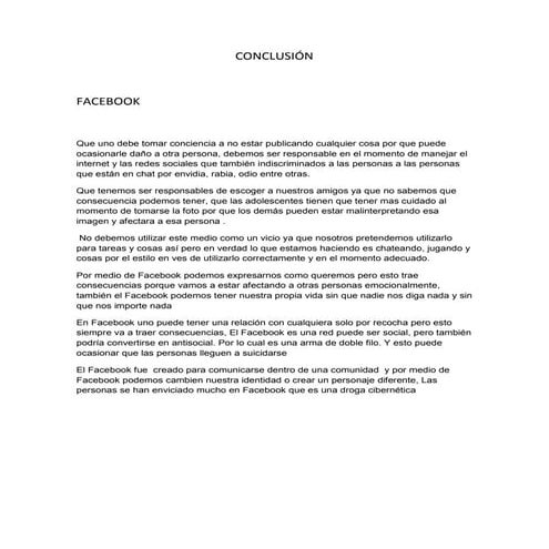 Conclusion de facebook | DOCX