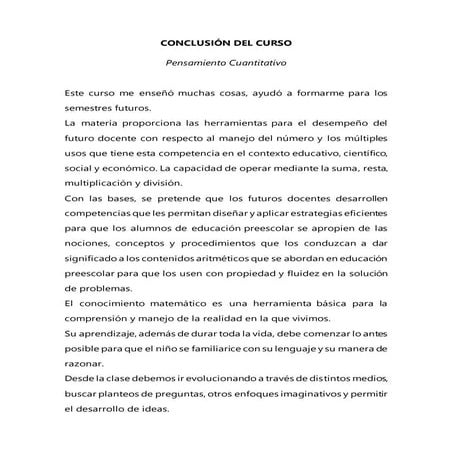 Conclusión del curso