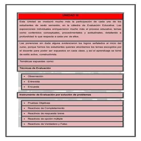 Conclusión Unidad III