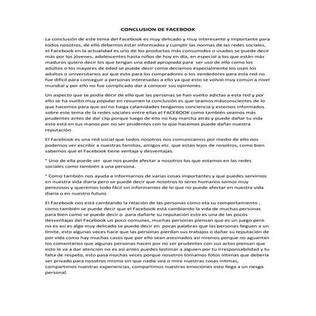 Conclusion de facebook