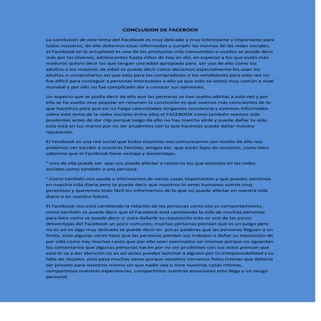 Conclusion de facebook | DOCX