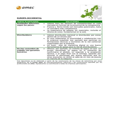 Networking por Áreas Geográficas - Conclusiones