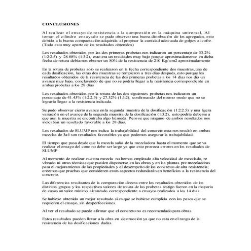 Conclusiones concreto