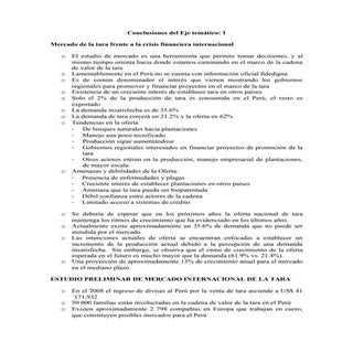 Conclusiones del  eje Temático 01