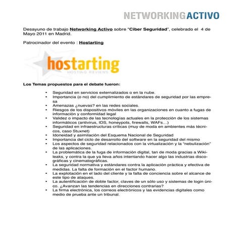 Ciber Seguridad Mayo 2011