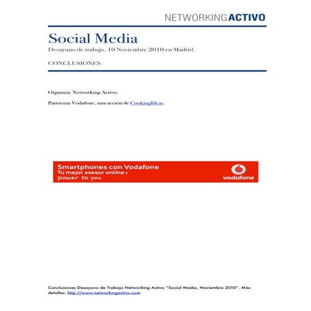 Conclusiones desayuno trabajo Networking Activo sobre Social Media 10 Noviemb...