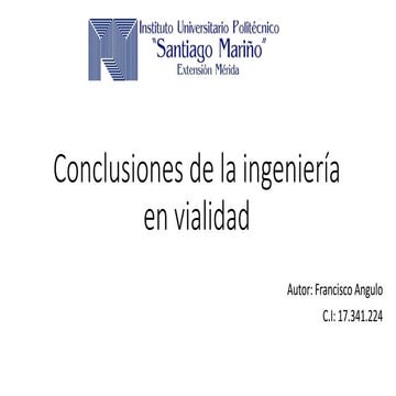 Conclusiones en ingenieria en transporte