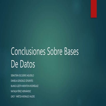 Conclusiones sobre bases de datos