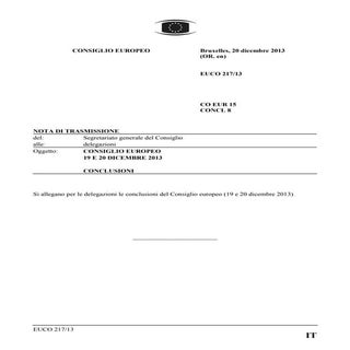 Conclusioni del Consiglio UE del 19...