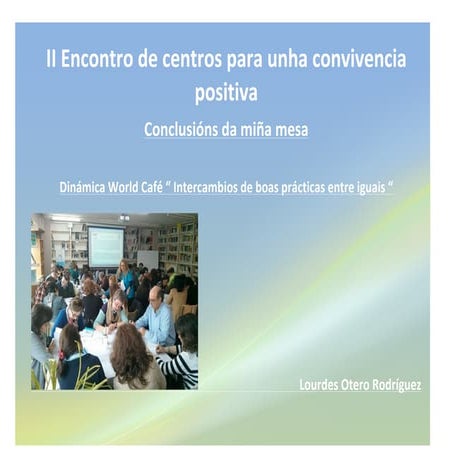 Intercambios de experiencias de boas prácticas