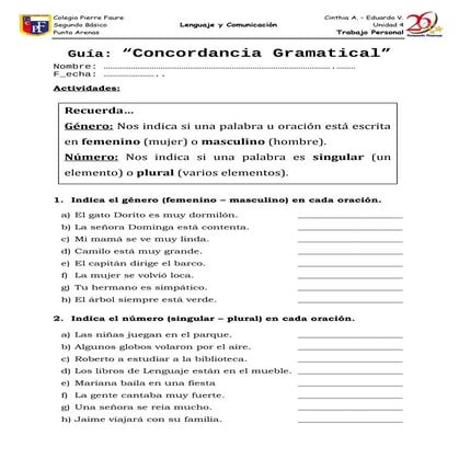 Concordancia gramatical