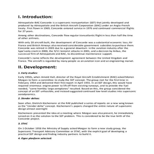 Concorde project | DOCX