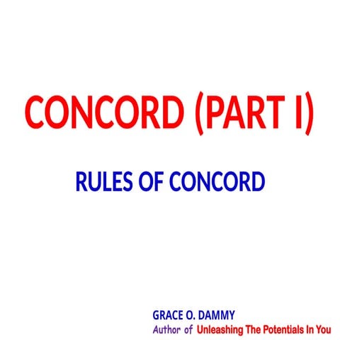 Comprehensive Guide to English Concord Rules and Usage | PPTX