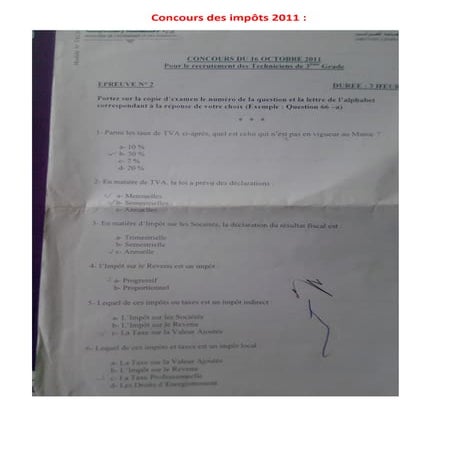 Concours Des Impots 2011 Et 2012 Pdf