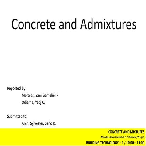 BT 1: Concrete and Admixtures
