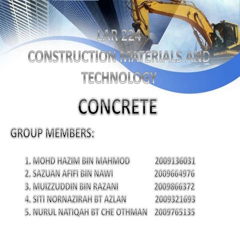 Construction Concrete materials